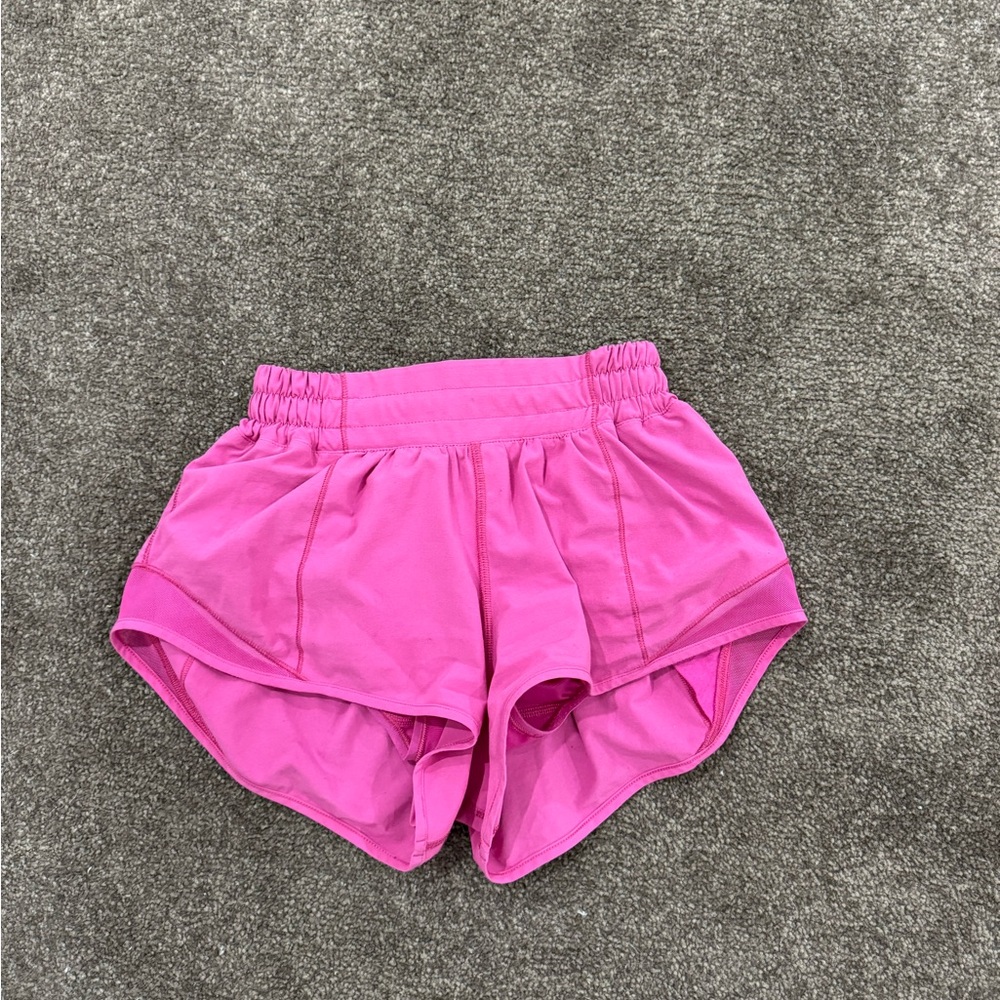 Sonic pink Lululemon hotty hot shorts